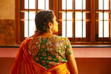 Handloom Mul Cotton Polka dot Saree with Tassles, Mustard, SR1020