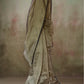 Blended Cotton Saree with Woven Zari Stripes & Tassles, Beige, SR1037
