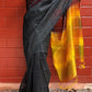 Mangalgiri Handwoven Silk Cotton Saree With Ikat Pallu, Black, SS1014