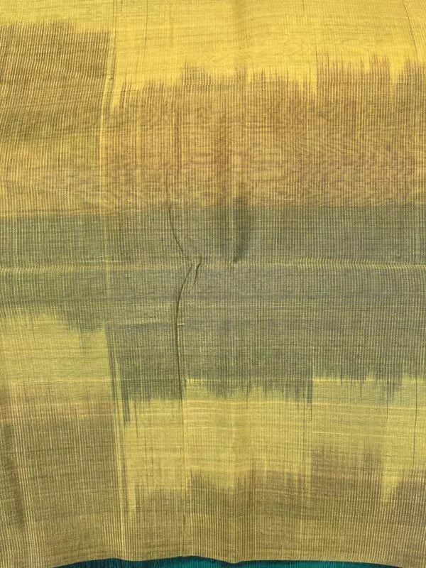 Mangalgiri Handwoven Silk Cotton Saree With Ikat Cotton Pallu, Green, SS1015