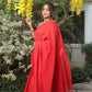 Handloom Soft Cotton Saree with Tassles, Plain Red, SR1026