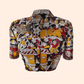Kalamkari  Cotton  Highneck  Blouse with Lining,  Black,  BK1196