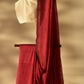 Crimson Maroon Cotton Saree in Mangalgiri Handwoven Silk, SS1006