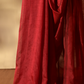Crimson Maroon Cotton Saree in Mangalgiri Handwoven Silk, SS1006