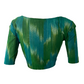 Mangalgiri  Tie-dye Cotton Round neck Blouse,  Green -blue,   BH1242