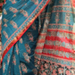Maheswari Silk Cotton Bagru Printed Saree With Zari Border, Blue – Saphire, SS1013