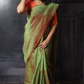 Mangalgiri  Handwoven  Silk Cotton Saree, Olive Green - Maroon Dual Tone, SS1007