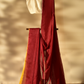 Poppy Maroon with Ikkat Pallu Cotton Saree in Mangalgiri Handwoven Silk, SS1025