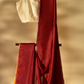 Poppy Maroon with Ikkat Pallu Cotton Saree in Mangalgiri Handwoven Silk, SS1025